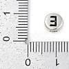 925 Sterling Silver Flat Round with Letter Beads LS-STER-G044-01AS-E-3