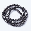 Electroplate Transparent Glass Beads Strands EGLA-A034-T8mm-UA08-2