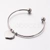 Tarnish Resistant 304 Stainless Steel Cuff Bangles BJEW-JB02389-01-1