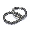 Natural Sesame Jasper/Kiwi Jasper Bead Stretch Bracelets BJEW-K212-C-033-1