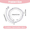 4Pcs 2 Colors Iron & Crystal Rhinestone & Resin Pearl Shoelace Bands FIND-GL0002-23-2