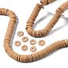 Flat Round Handmade Polymer Clay Beads CLAY-R067-10mm-37-5
