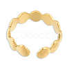 Ion Plating(IP) 304 Stainless Steel Shell Wrap Open Cuff Ring for Women RJEW-N038-100LG-3