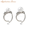 Adjustable Brass Cuff Rings ZIRC-F076-02P-4