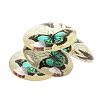 Butterfly Printed Glass Half Round/Dome Cabochons GGLA-N004-14mm-C-4