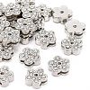 Flower Alloy Rhinestone Slide Charms RSB358-3P-1