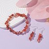 Natural Red Agate Chips Beaded Jewelry Set X-SJEW-JS01232-04-2