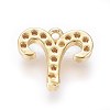 Golden Plated Brass Micro Pave Cubic Zirconia Charms ZIRC-L075-51K-2