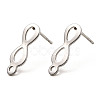 Non-Tarnish Infinity Shape 201 Stainless Steel Stud Earrings Findings STAS-Q251-06P-1