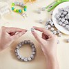 20Pcs Grey Cube Letter Silicone Beads 12x12x12mm Square Dice Alphabet Beads with 2mm Hole Spacer Loose Letter Beads for Bracelet Necklace Jewelry Making JX436N-5
