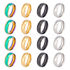 16Pcs 4 Colors 201 Stainless Steel Plain Band Finger Ring for Women RJEW-UN0002-41-1