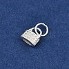 925 Sterling Silver Micro Pave Clear Cubic Zirconia Lock Charms STER-K183-04S-2