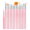 15Pcs Plastic Nail Art Brush Pens MRMJ-H004-07-1