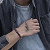 2Pcs 2 Styles Adjustable Cowhide Leather Cord Braided Bracelets BJEW-CL0001-15-5