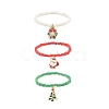 3Pcs 3 Style Glass Seed Stretch Bracelets Set BJEW-JB08200-1