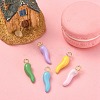 5Pcs 5 Colors Alloy Enamel Pendants ENAM-YW0002-65-5