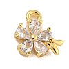 Brass Micro Pave Clear Cubic Zirconia Pendants KK-U015-10G-1