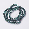 Electroplate Transparent Glass Beads Strands EGLA-A034-T4mm-Q15-2