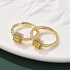 Brass Micro Pave Cubic Zirconia Finger Rings for Women RJEW-U049-04G-2