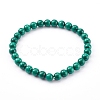 Natural Malachite Beaded Stretch Bracelets BJEW-JB05991-1