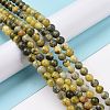 Natural Yellow Turquoise(Jasper) Beads Strands G-Q462-6mm-22-5