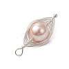 Copper Wire Wrapped Shell Pearl Pendants PALLOY-JF03115-01-5