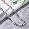 Non-Tarnish Men's 304 Stainless Steel Cuban Link Chain Necklaces NJEW-JN03170-02-4