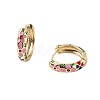 Flower Enamel Hoop Earrings EJEW-G290-03G-A-3