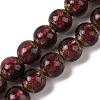 Handmade Gold Sand Lampwork Beads Strands LAMP-P062-01B-1