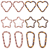 12Pcs 6 Styles Alloy Spring Gate Rings FIND-HS0002-71-1