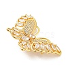 Rack Plating Brass Pave Clear Cubic Zirconia Twister Clasps KK-P243-02G-2