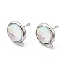 Brass Glass Stud Earrings KK-F916-04P-1