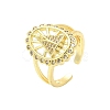 Brass Micro Pave Cubic Zirconia Cuff Rings RJEW-P149-01B-G-4
