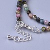 Natural Multicolor Tourmaline Beaded Necklaces NJEW-K114-A-A15-3
