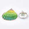 Spray Paint & Electroplate Sea Shell Pendants SSHEL-S262-07B-2
