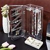 Rectangle Plastic Jewelry Organizer Storage Box with 24 Hooks OBOX-WH0001-06-5