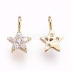 Brass Micro Pave Cubic Zirconia Charms X-KK-P157-07G-NF-2