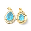 Real 16K Gold Plated Brass Micro Pave Cubic Zirconia Pendants ZIRC-L103-062G-03-1