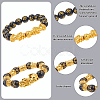 ANATTASOUL 8Pcs 8 Styles Resin Imitation Gemstone & Alloy Pixiu Beaded Stretch Bracelets Set BJEW-AN0001-41-6