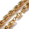 PVD Vacuum Plating 201 Stainless Steel Rope chain Necklaces NJEW-H033-06B-G-2