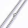 Non-Tarnish 304 Stainless Steel Box Chain Necklaces NJEW-F227-09P-04-2