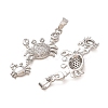 Brass Micro Pave Clear Cubic Zirconia Pendants CU-CBAFC45-01P-2