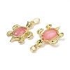 Cherry Quartz Glass & Brass Pendants KK-F887-01G-17-2