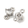 Rack Plating Brass Pave Clear Cubic Zirconia Links KKB-L215-047B-P-2