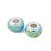 Opaque Resin Rondelle European Beads RESI-Z046-01B-2