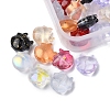 50Pcs 10 Style Transparent Spray Painted Glass Beads DGLA-FS0001-03-4