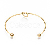 304 Stainless Steel Love Knot Cuff Bangle Making X-MAK-S073-001G-3