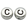 Silver Color Plated Acrylic Horizontal Hole Letter Beads X-MACR-PB43C9070-C-1