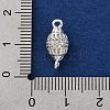 Brass Micro Pave Clear Cubic Zirconia Hollow Oval Connector Charms KK-A230-05A-S-3