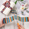 2 Rolls 2 Styles Stripe Pattern Printed Polyester Grosgrain Ribbon OCOR-TA0001-37C-12